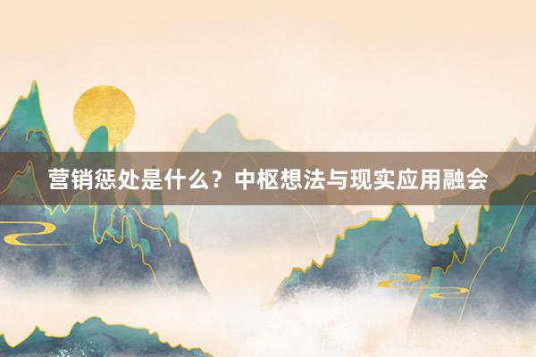 营销惩处是什么？中枢想法与现实应用融会
